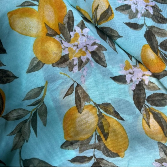 NWT Cato Lemon Print Poncho Blouse Plus 22/24W Lined Sheer Summer Top - Picture 3 of 8